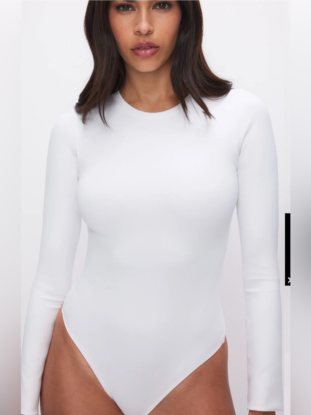 Good American White Long Sleeve Body Suit